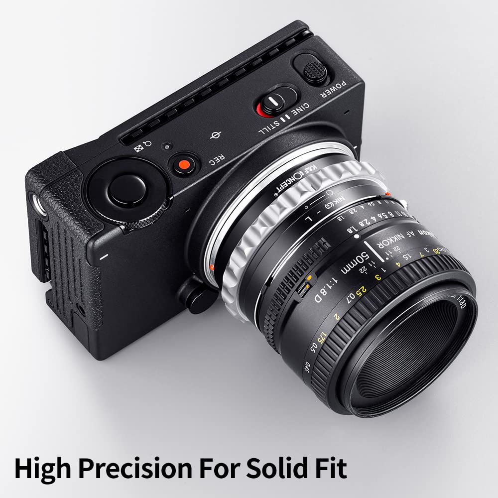 K&F Concept Lens Mount Adapter Nik(G) L Manual Focus Adapter Compatible With Nikon F (G Type) Lens To L Mount Camera Body