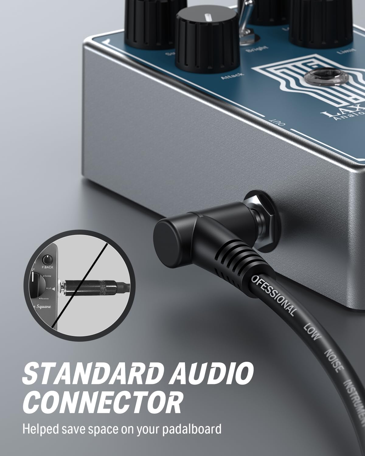 Donner 6 Inch Guitar Effect Pedal Patch Cables Black 3 Packs