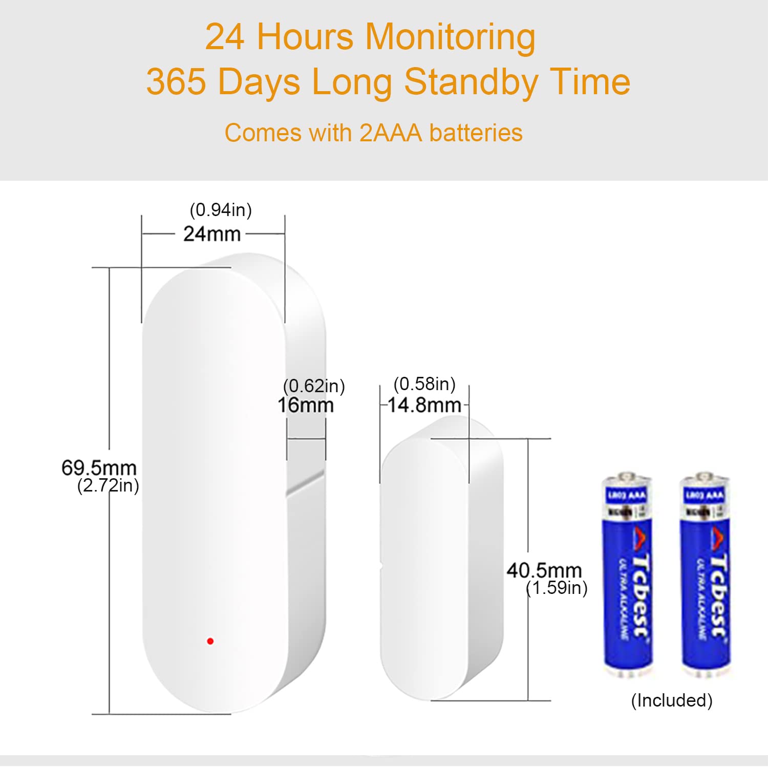 Wifi Door Sensor: Smart Door Open/Closed Detectors, Wireless Window Sensor With App Notification Alert, Contact Sensor For Home