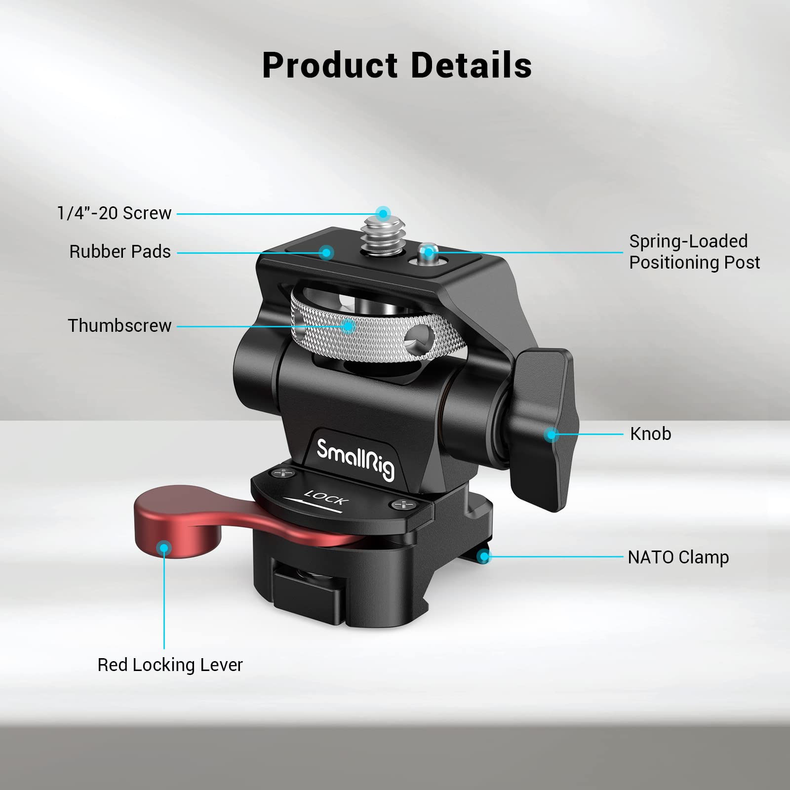 Smallrig Field Monitor Mount With Nato Clamp, Camera Monitor Holder For 5    And 7    Monitor, Swivel And Tilt Adjustable - 2906