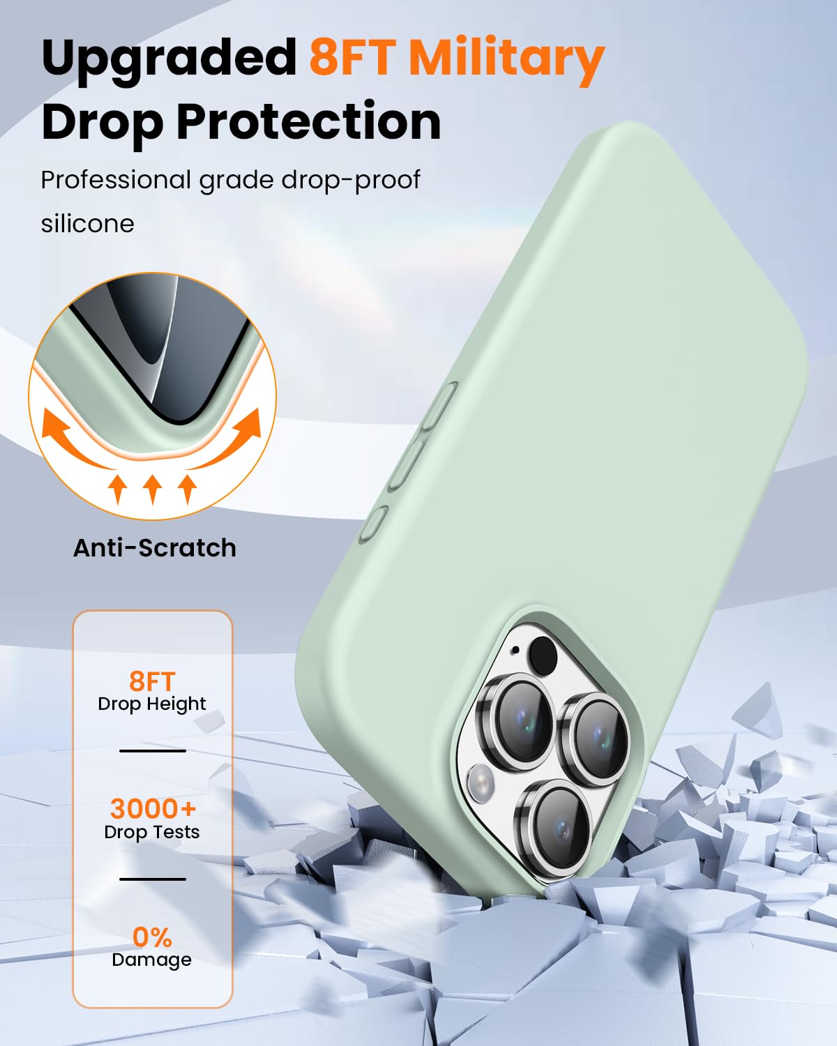 Ouxul Designed For Iphone 16 Pro Max Case,Shockproof Liquid Silicone Protective Phone Case With Soft Anti Scratch Microfiber Lin