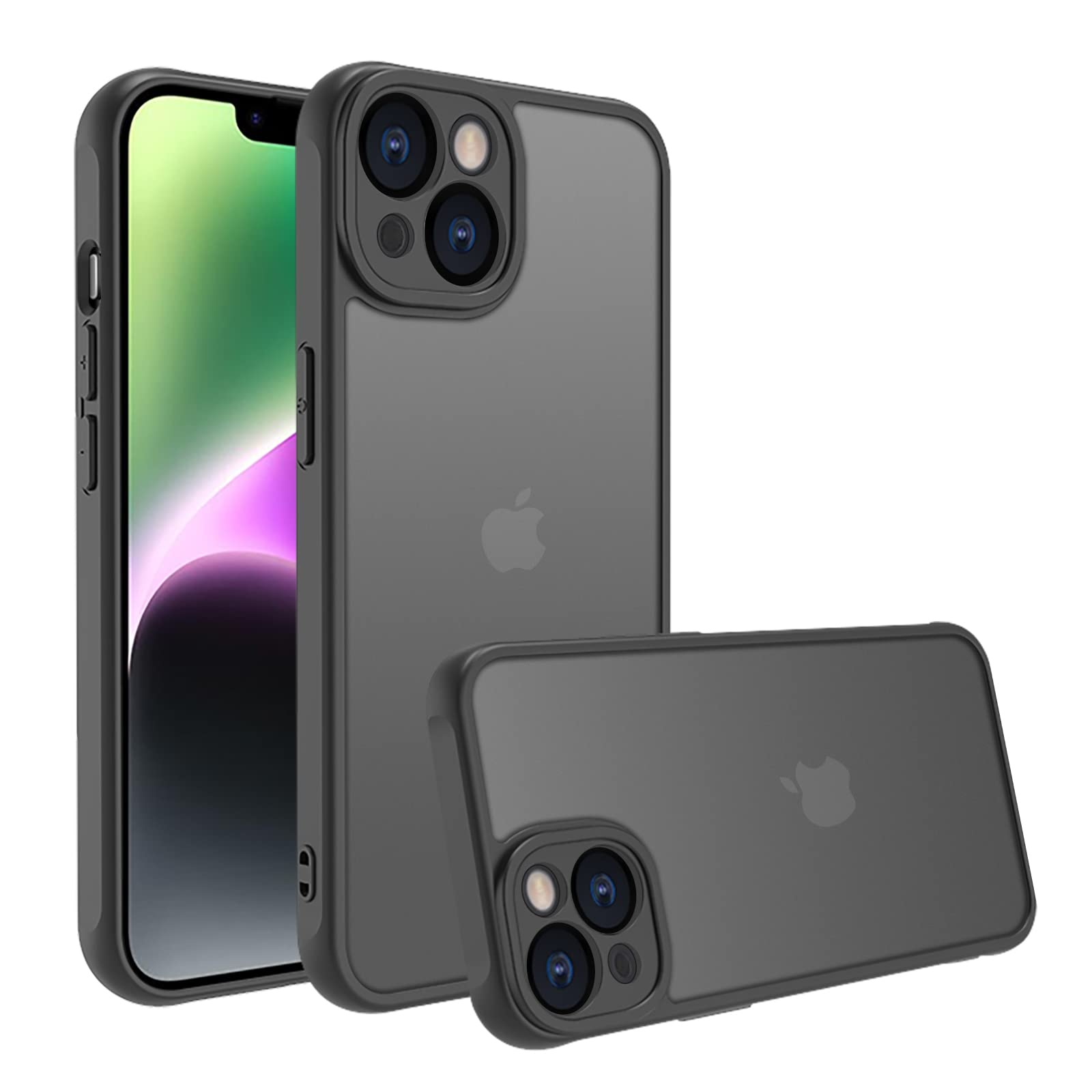 Pinlisheng Matte Case For Iphone 14 Case,Shockproof Protective Hard Back Slim Case For Iphone Case 6.1 Inch,Frosted Translucent