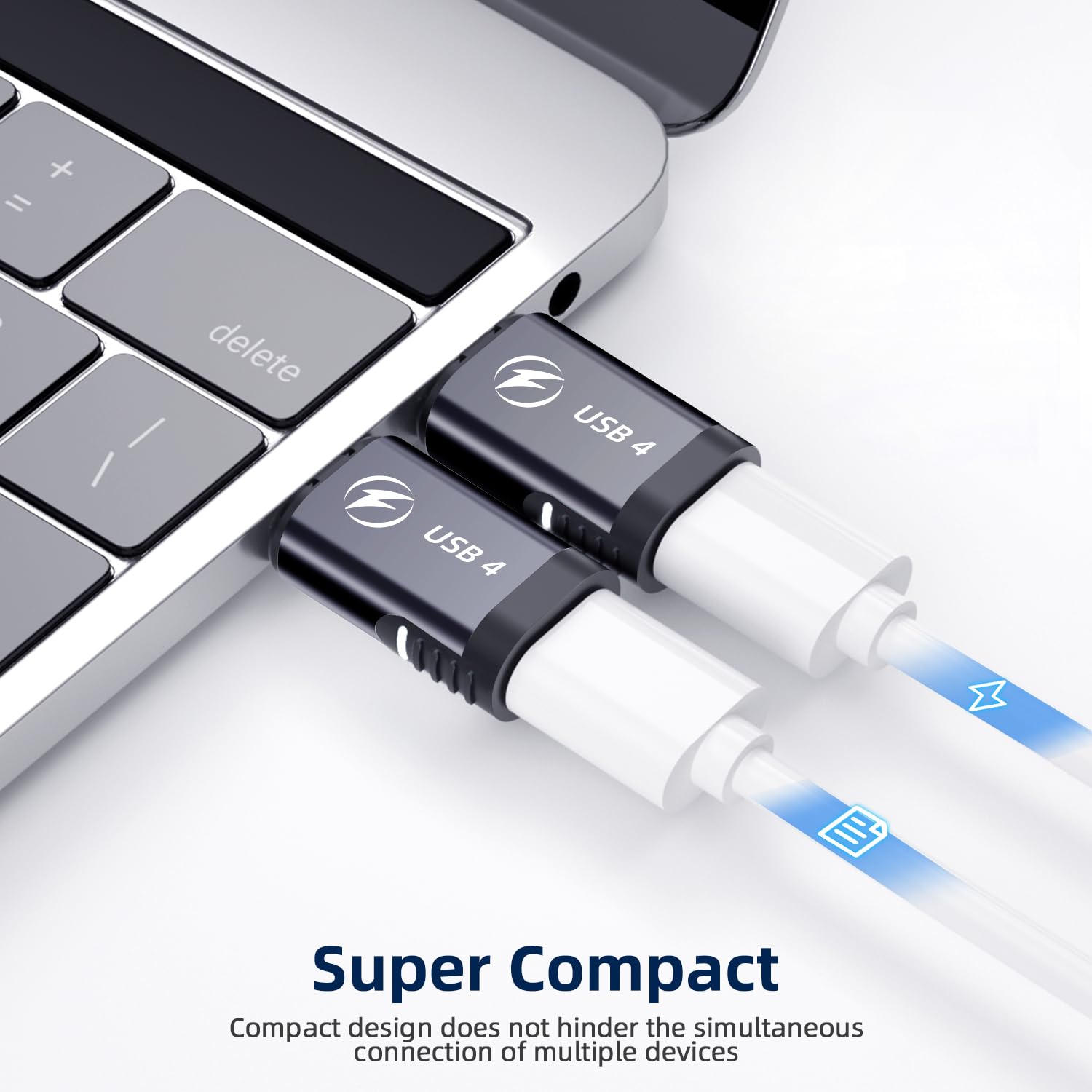 Duhesin Usb C Magnetic Adapter 240W, (2 Pack) Magnetic Usb C Adapter 24 Pin Straight With Usb4 40Gbps 8K 60Hz Video For Iphone 15/16 Series, Thunderbolt 3/4, Macbook Pro/Air And More Type C Devices