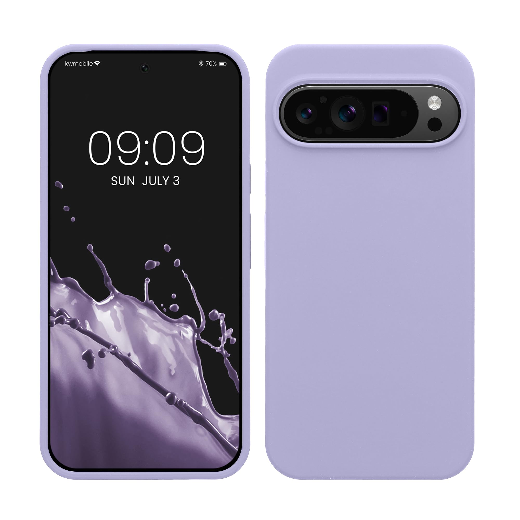 kwmobile Case Compatible with Google Pixel 9 Pro XL Case - TPU Silicone Phone Cover with Soft Finish - Lavender