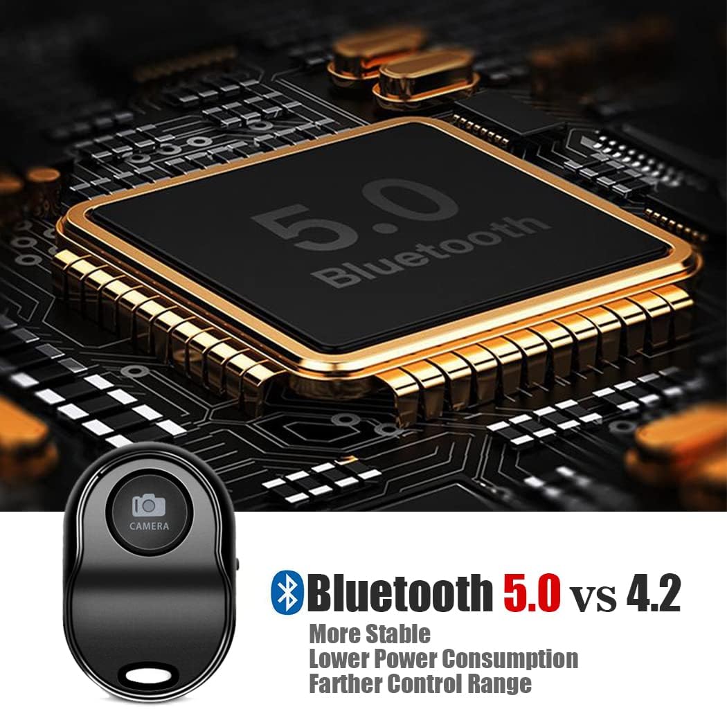 [Upgraded] Bluetooth 5.0 Remote Shutter For Iphone & Android Camera Wireless Remote Control Selfie Button For Ipad Ipod Tablet,