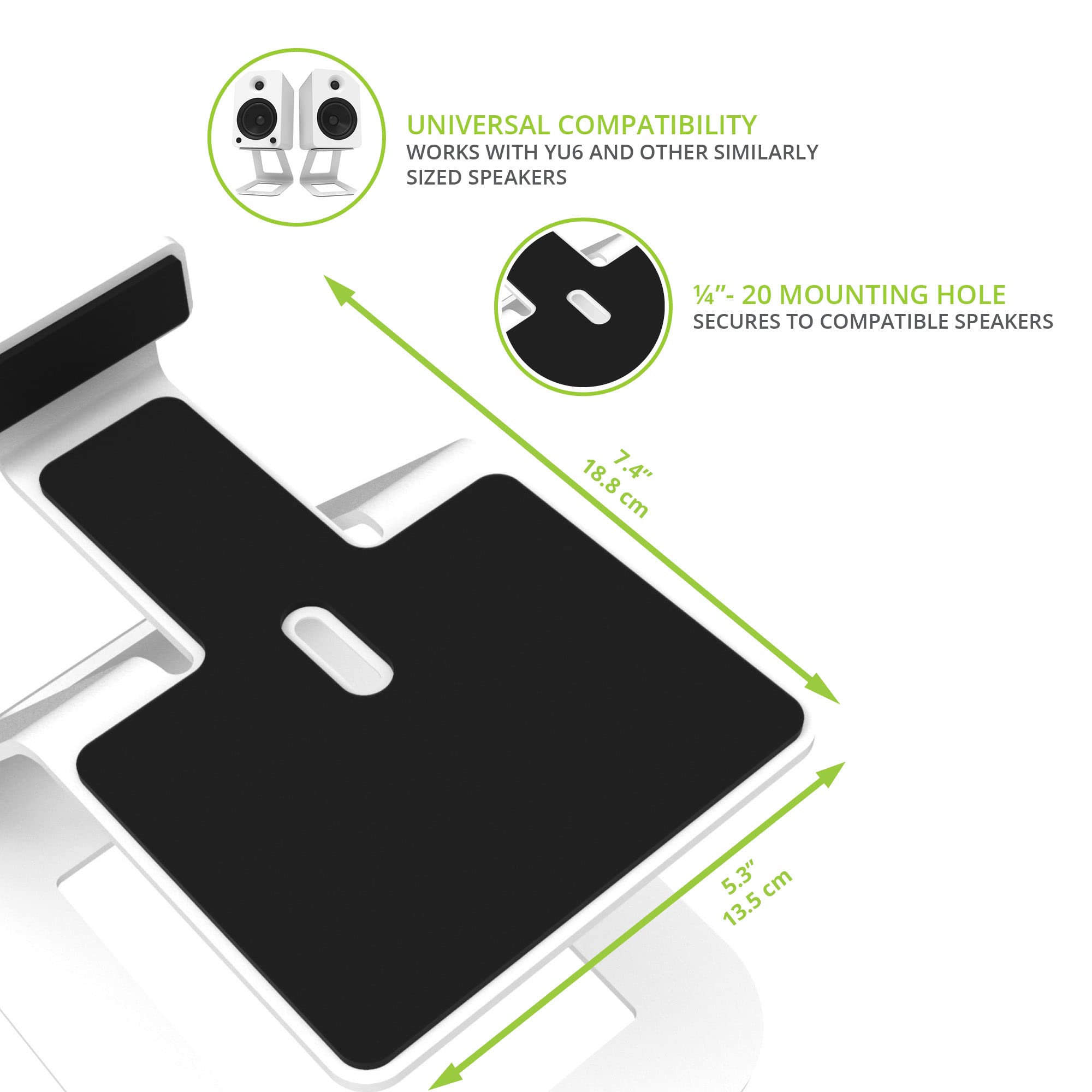 Kanto Se6W Elevated Desktop Speaker Stands For Large Bookshelf Speakers & Full Size 5    7    Studio Monitors | Supports 22 Lbs