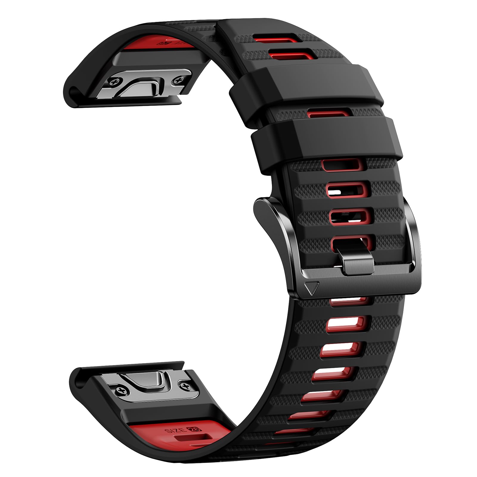 Quickfit 26mm Watch Bands for Garmin Fenix 8 51mm/7X/6X/5X, Sports Silicone Bands Compatible with Garmin Fenix 8 Pro 51mm/7X Pro