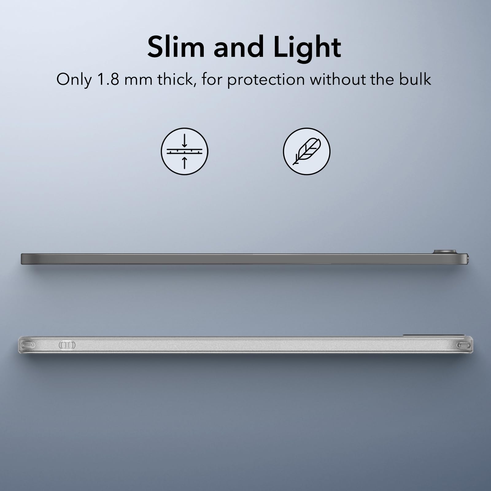 Esr For Ipad Air 11 Inch Case M2 2024, Ipad Air 6Th/5Th/4Th Gen(2024/2022/2020), Slim&Light, Yellowing Resistant, Transparent Ba