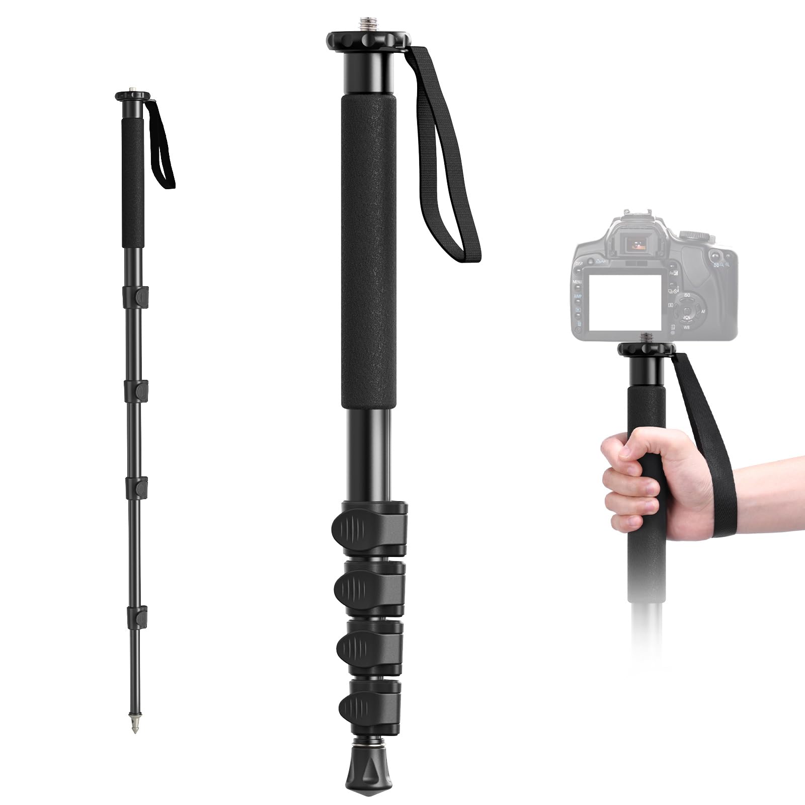 ULANZI TB12 Camera Monopod, 61 Aluminum Photography Monopod with 5-Section Height, Lightweight & Portable Camera Accessories, fo