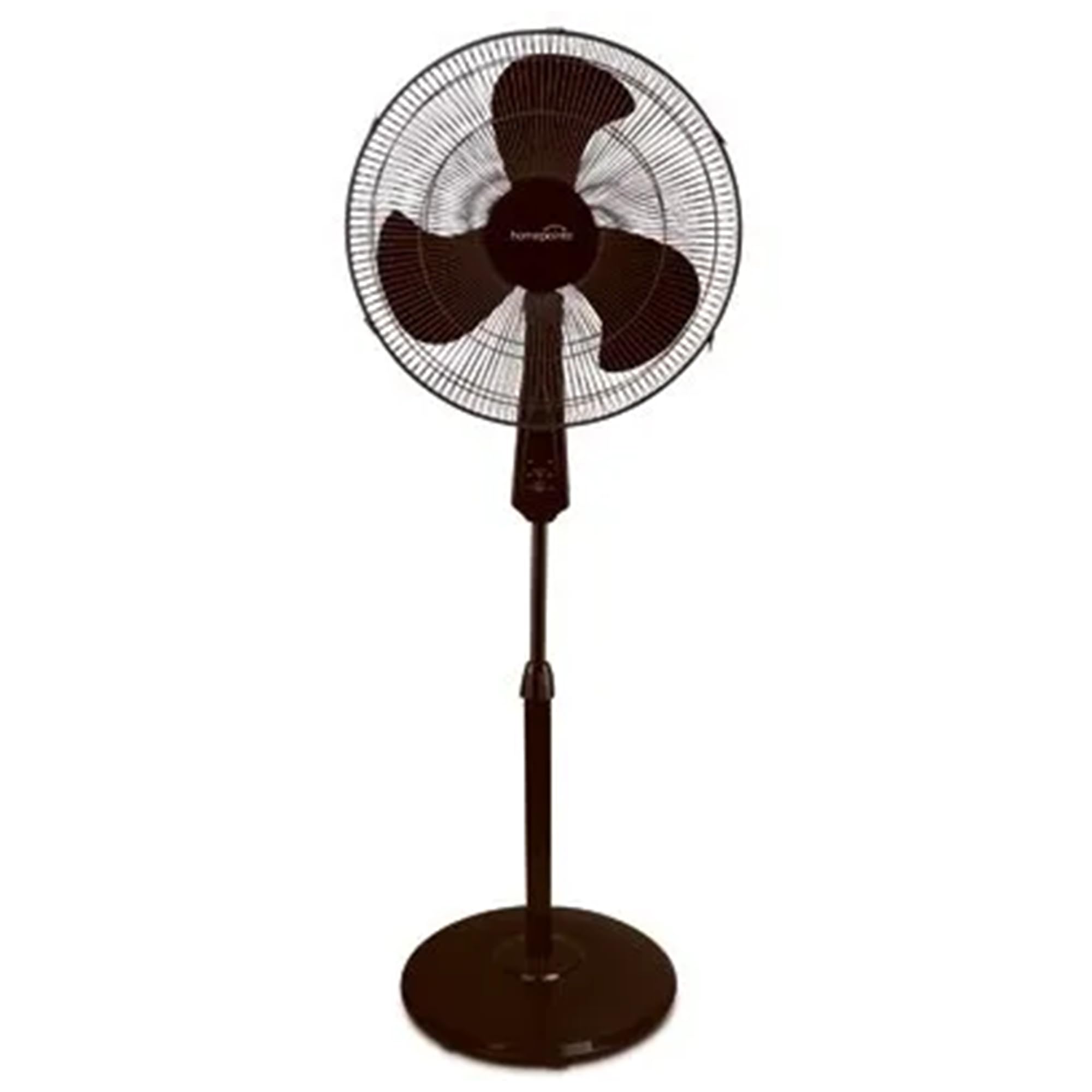 Homepointe 16 Inch Standing Oscillating Pedestal Fan With Adjustable Height & 3 Speeds For Living Room, Office, Basement, Or Bed