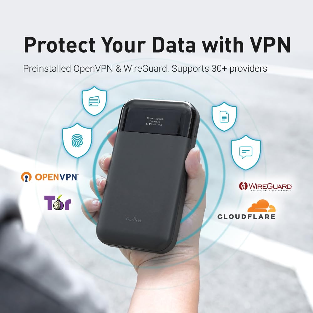 Gl.Inet Gl E750V2 (Mudi) 4G Lte Openwrt Vpn Router, T Mobile Only, Microsd Slot, 7000Mah Battery, Openvpn, Wireguard, Tor, Route