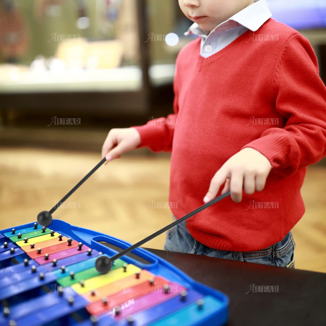 Auear, 10 Pack Solid Plastic Bell Mallets Percussion Sticks Hammer Drum Sticks Mallets For 11 Inch Black