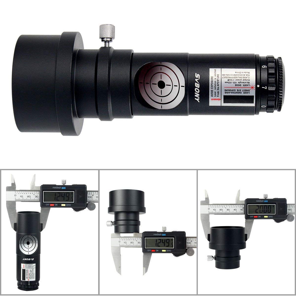 Svbony Red Laser Collimator For Newtonian Marca Telescope Alignment 1.25 Inches 7 Bright Levels Triple Cemented Lens With 2 Inch