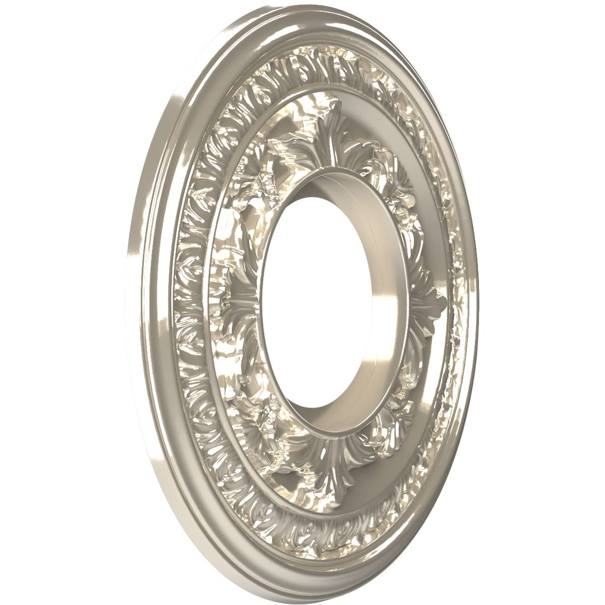 Ekena Millwork Cmp10Babcr Baltimore Thermoformed Pvc Ceiling Medallion (Fits Canopies Up To 4 1/4''), 10''Od X 3 1/2''Id X 3/4''