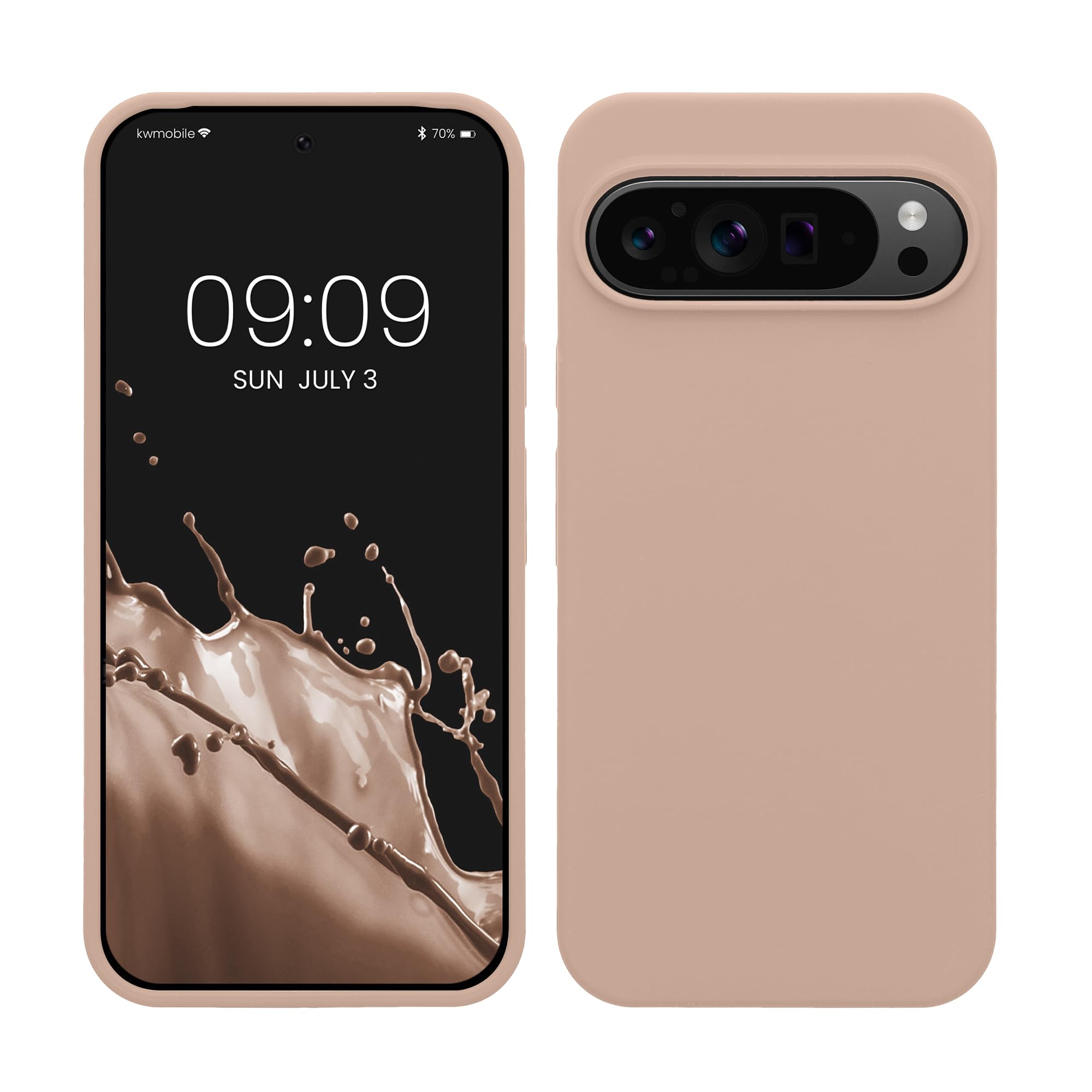 kwmobile Case Compatible with Google Pixel 9 Pro XL Case - TPU Silicone Phone Cover with Soft Finish - Antique Pink Matte