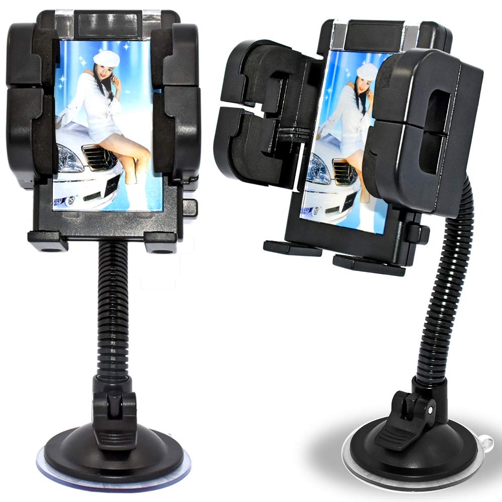 Nem Universal 3 In 1 Car Cell Phone Holder, Windshield Long Arm Phone Holder, Dashboard, Air Vent, Stand With Photo Frame For Ip