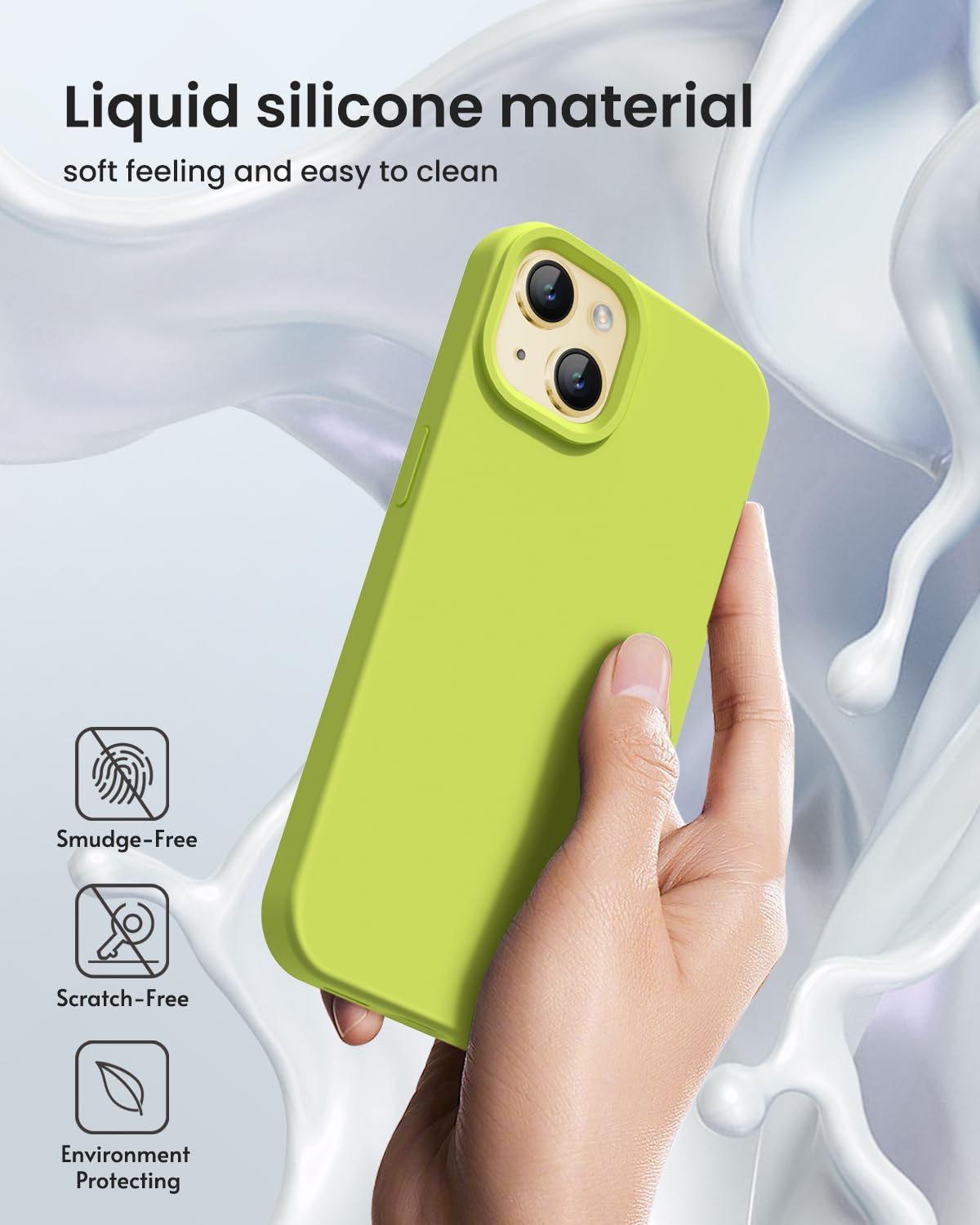 Buydot Designed For Iphone 15 Case, Silicone Phone Case [Military Grade Drop Protection] [Anti Scratch Microfiber Lining] Ultra