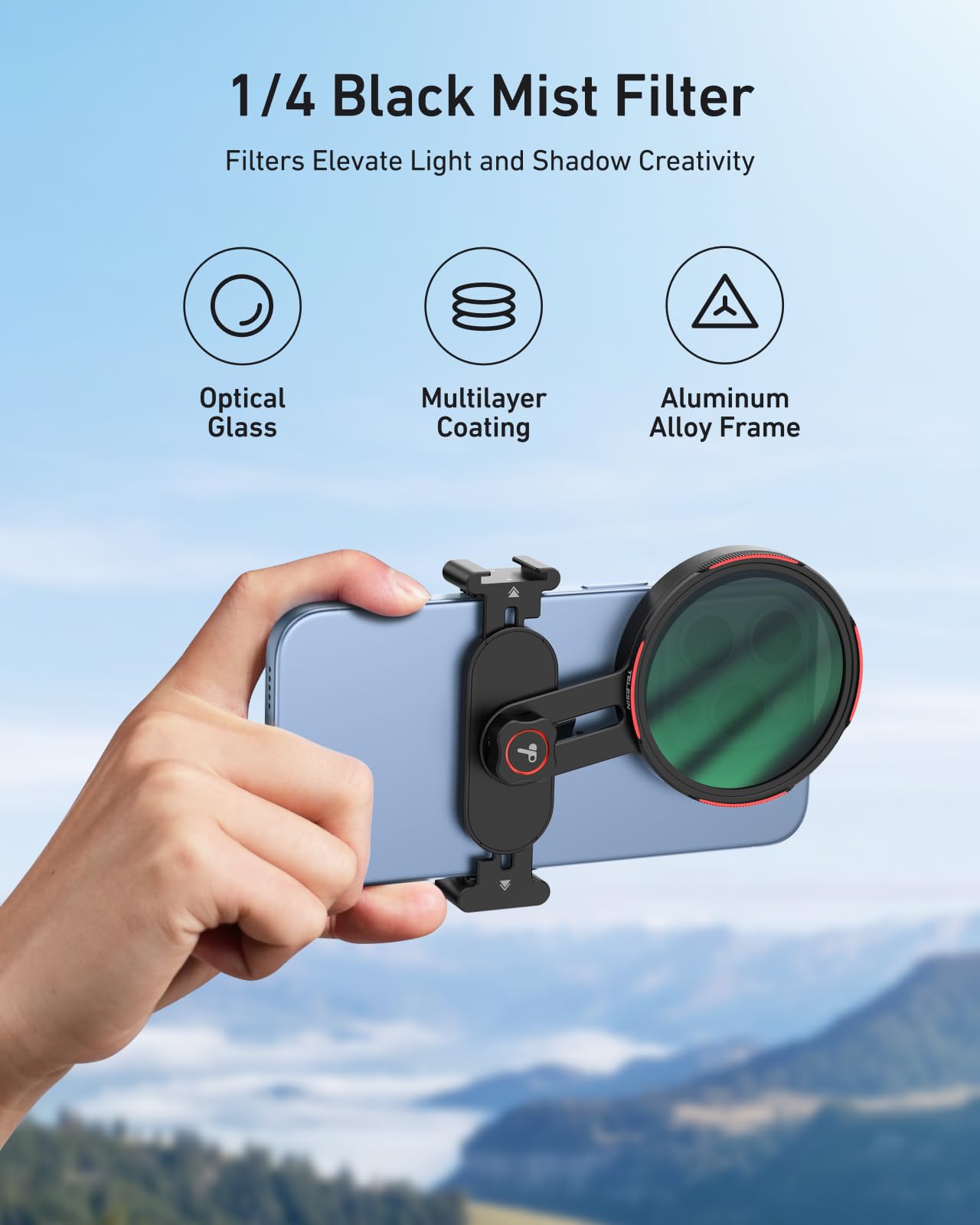 Telesin 67Mm 1/4 Black Mist Filter, Dslr Camera Lens, Multi-Layer Nano-Coated Glass, Ar&Af Coating, Soft Highlights, Cinematic L