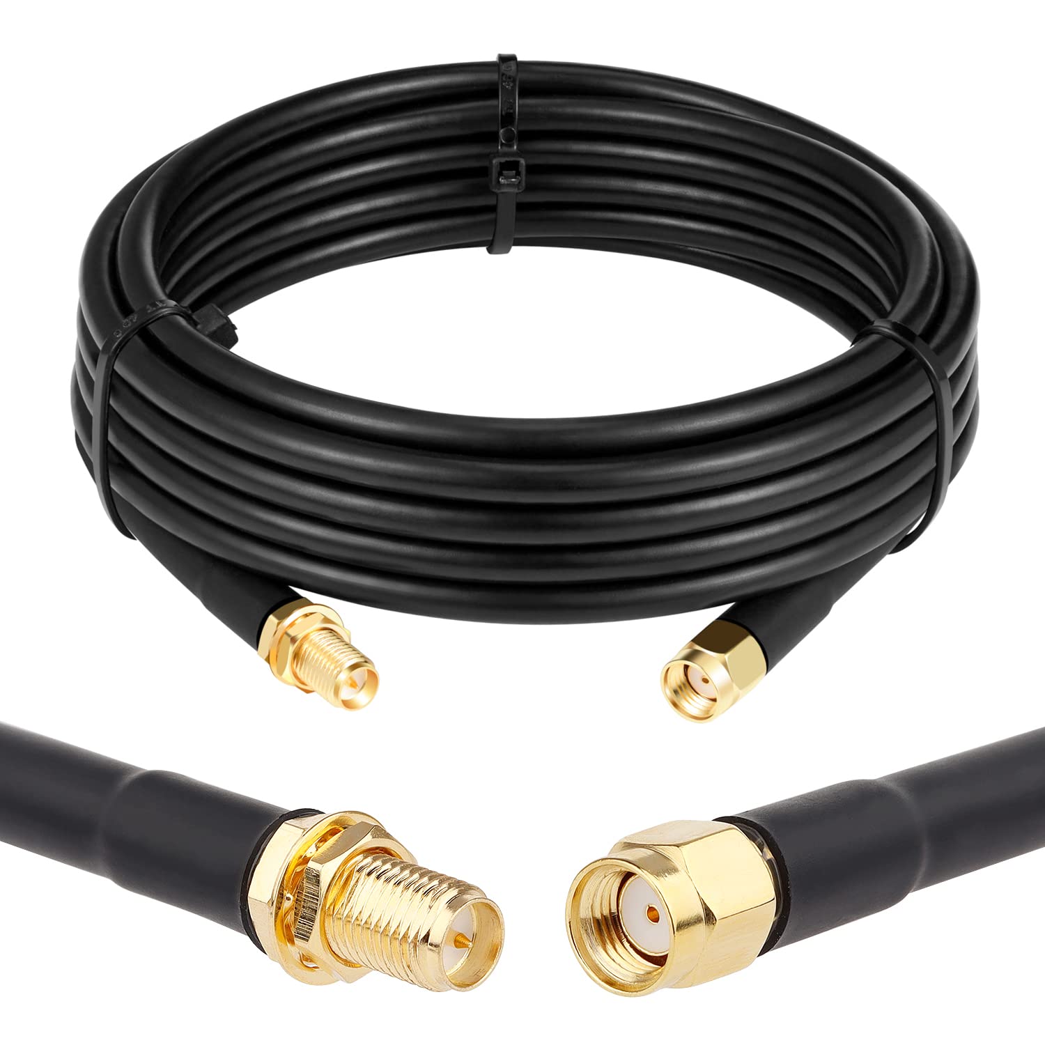 Rp Sma Male To Rp Sma Female Cable 10Ft, Xrds  Rf Rg58 Rp Sma Cable Wifi Antenna Extension Coax Cable For Wifi Lan Router Wirele
