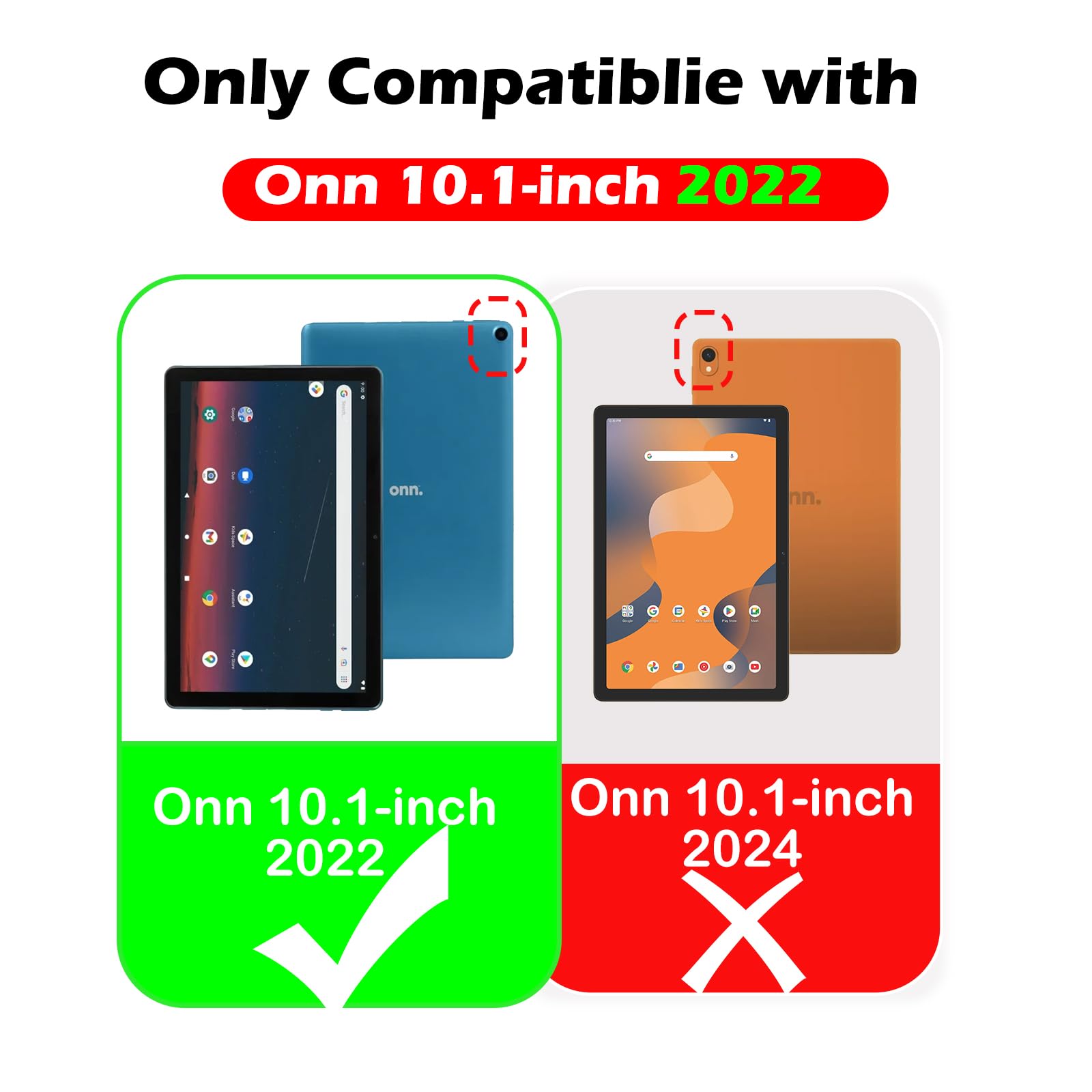 Yrh Case For Onn 10.1 Tablet Case Gen 3 (2022/Model: 100071485), Eva Kids Cover With Handle Stand For Walmart Onn Tablet Case 10