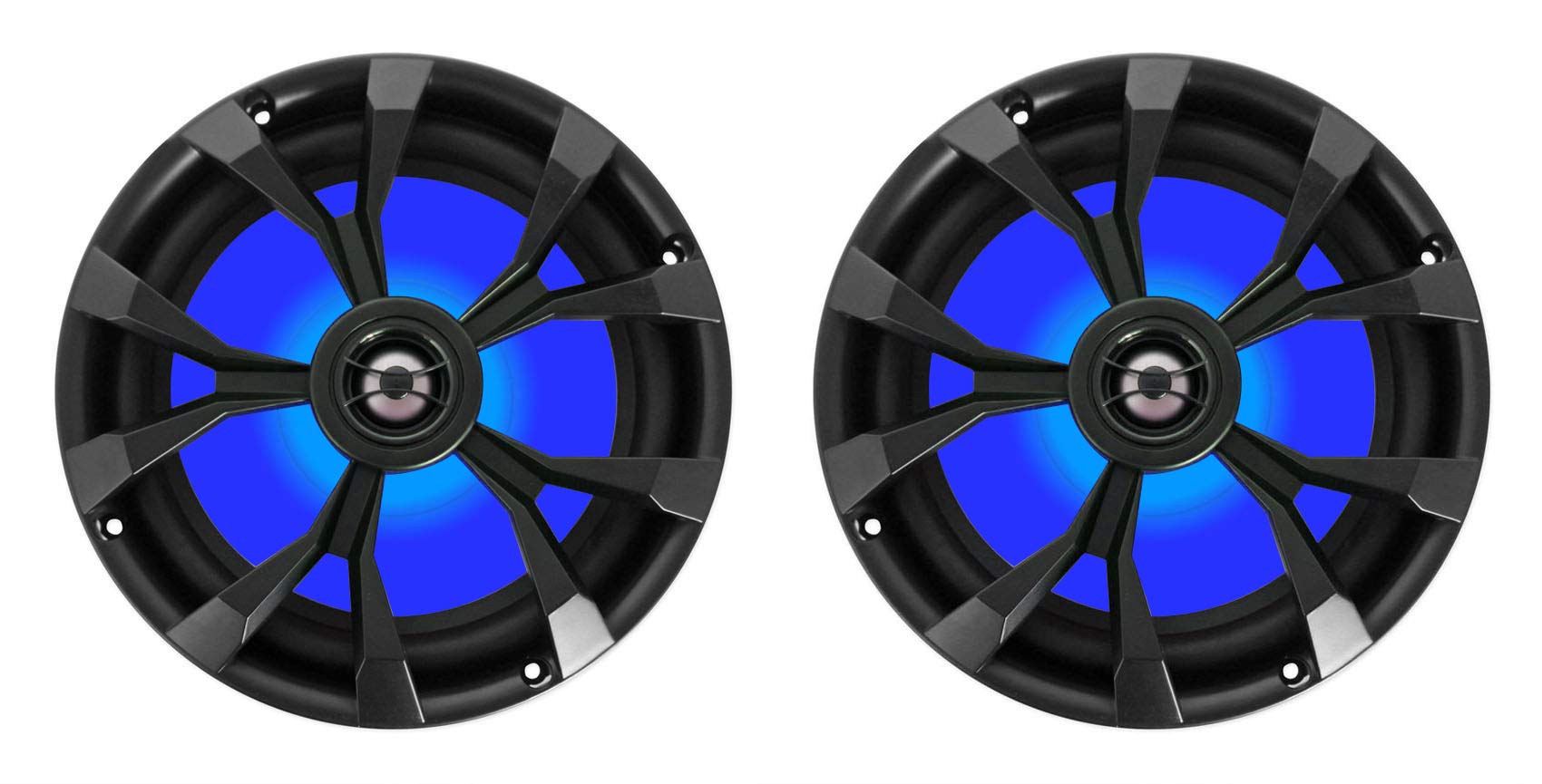 Rockville (2) Rkl80Mb 8 900 Watt Marine Wakeboard Led Tower Speakers In Black
