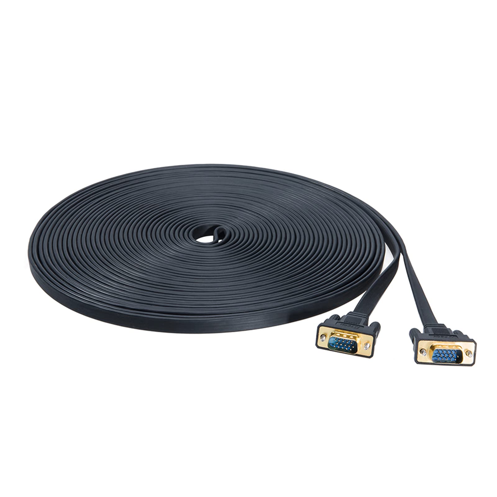 Dtech Flat Thin Extra Long Vga Cable 100 Ft 15 Pin Male To Male Computer Monitor Cord Hd15 Connector 1080P High Resolution (31 M