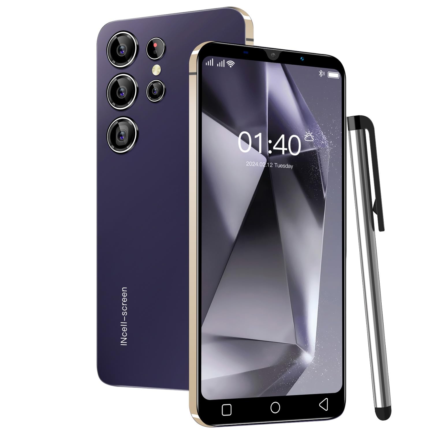 TryFirst 5.0 Dual SIM Mobile Phone, Purple, Quad Core, 16GB ROM (Expandable to 128GB), WiFi/Bluetooth/FM, Face Unlock