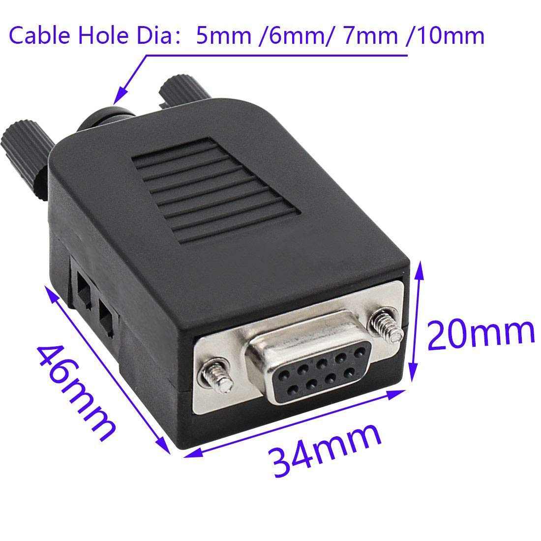 Yiovvom Connector Db9 Rs232 D-Sub Serial Adapters (2 Pcs Female Adapter)