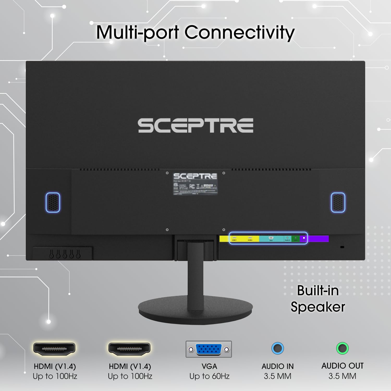 Sceptre E275W 19203R 27 Inch1080P Led Monitor 99% Srgb 2X Hdmi Vga Build In Speakers, Machine Black (E275W 19203R Series)