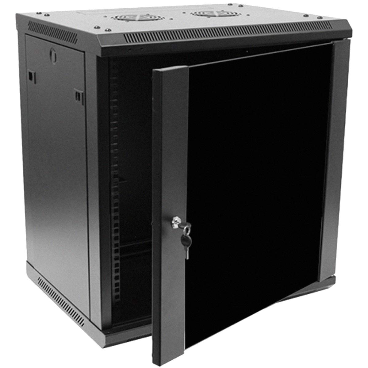 Navepoint 12U Server Rack Enclosure   17.7    Deep, 12U Wall Mount Network Cabinet With Locking Glass Door For 19    It Equipmen