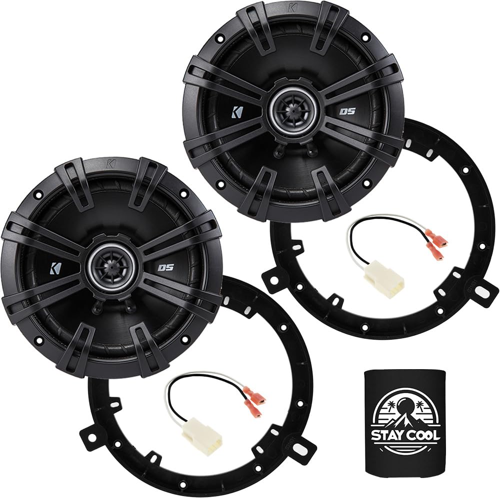 KICKER Dash/Overhead 6.75 Speakers Kit for Jeep Wrangler JK 2018 Upgrade Kit - Pair of DS Series 6 3/4 Inch Coaxial Speakers wit