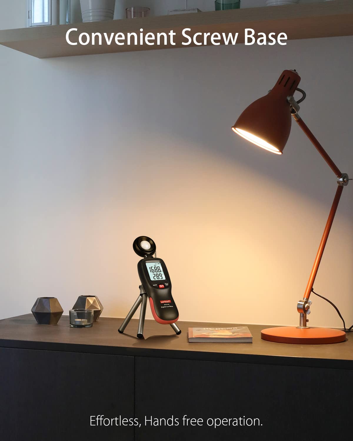 Wintact Digital Illuminance Light Meter Handheld With Thermometer Ambient, Lux Meter Range Up To 200,000 Lux, Photometer Light I