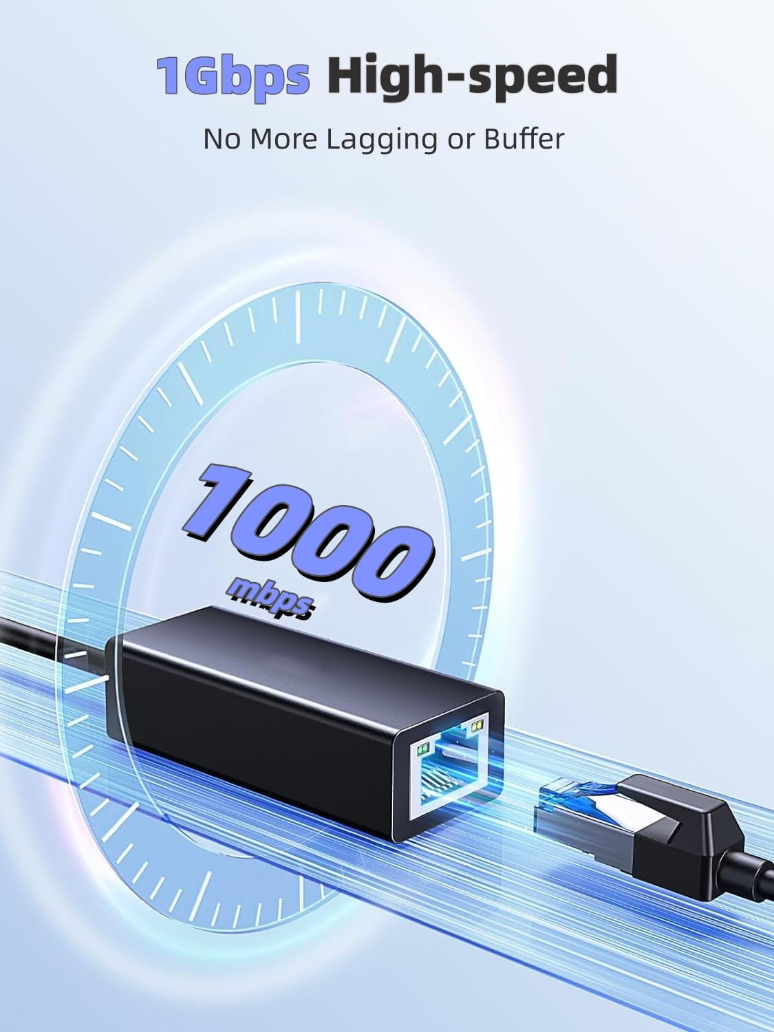 Usb 3.0 To Ethernet Adapter, Driver Free Usb To 10/100/1000 Gigabit Ethernet Lan Network Adapter, Aluminum Portable Usb A Adapte