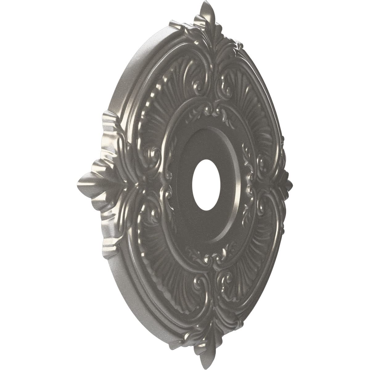 Ekena Millwork 22Od X 3 1/2Id X 1P Attica Thermoformed Pvc Ceiling Medallion (Fits Canopies Up To 7 3/4), Aged Dark Steel