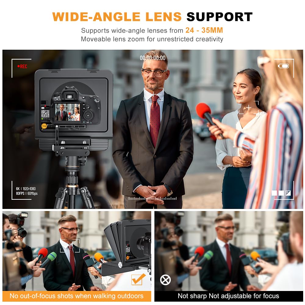 Lensgo Teleprompter For Phone Camera With Remote Control-Tc7Ii 7.9 Foldable Portable Prompter App Compatible With Ios/Android