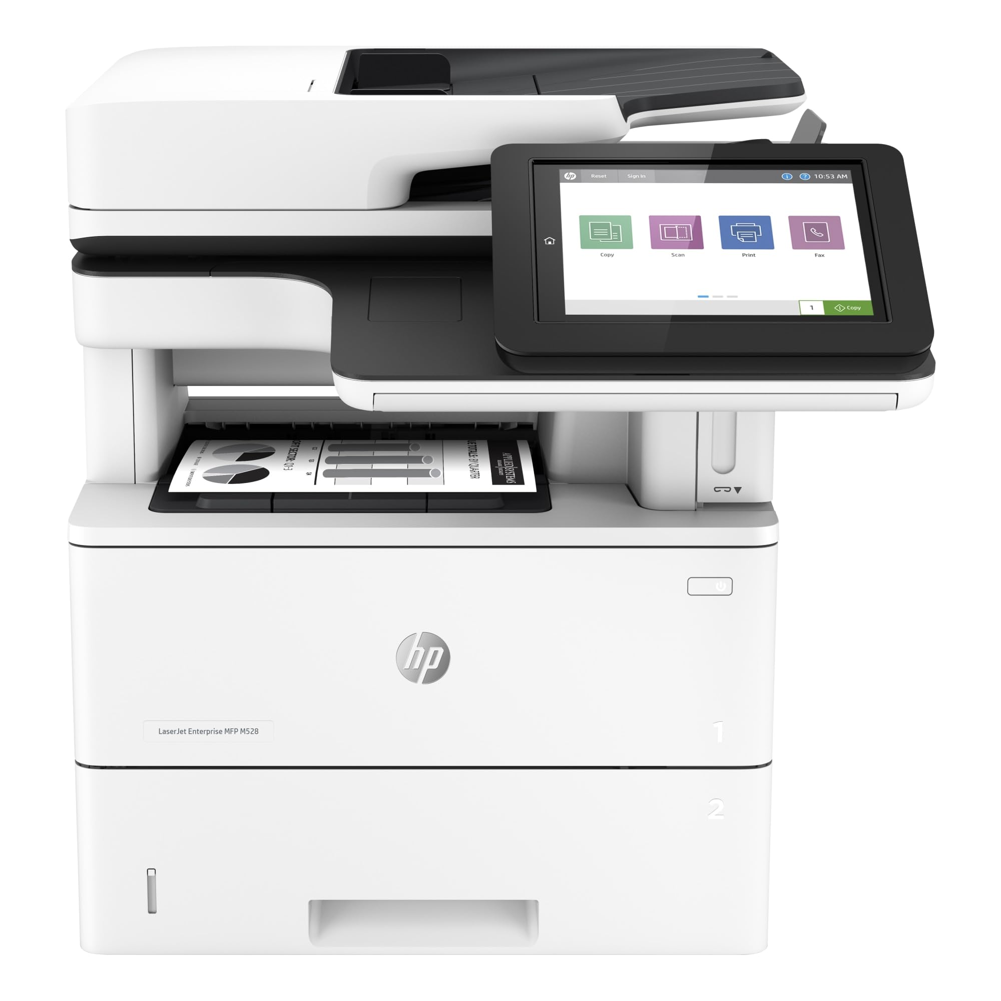 HP LaserJet Enterprise MFP M528f Monochrome All-in-One Printer with built-in Ethernet & 2-sided printing (1PV65A), White