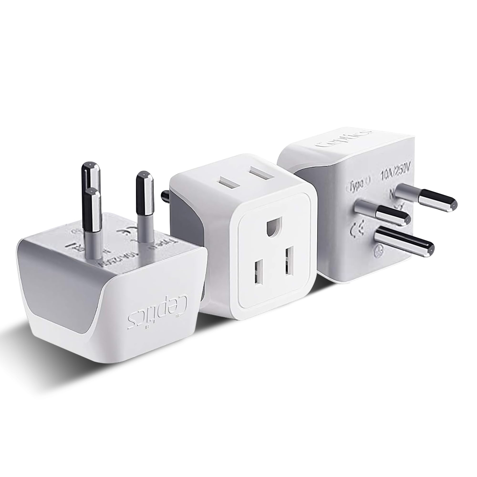 Ceptics Thailand Travel Adapter With Dual Usa Input (Type O) Ultra Compact   3 Pack   Safe Grounded Perfect For Cell Phones, Lap