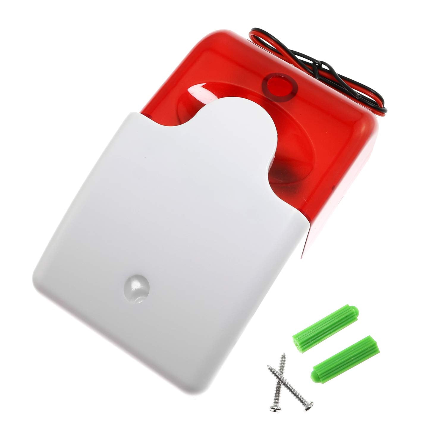 Maxmoral 1 Pack Dc12V Wired Alarm Strobe Flashing Light Horn Flash Sound Siren For Home Security Alarm System 120Db