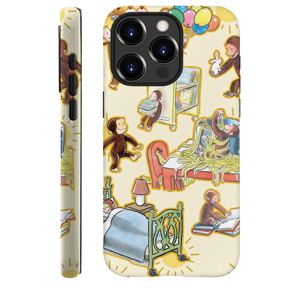 Case for iPhone 11 Pro - [Drop Protection Phone Cover] - Hybrid Case for Girl Women - Cute Monkey Book