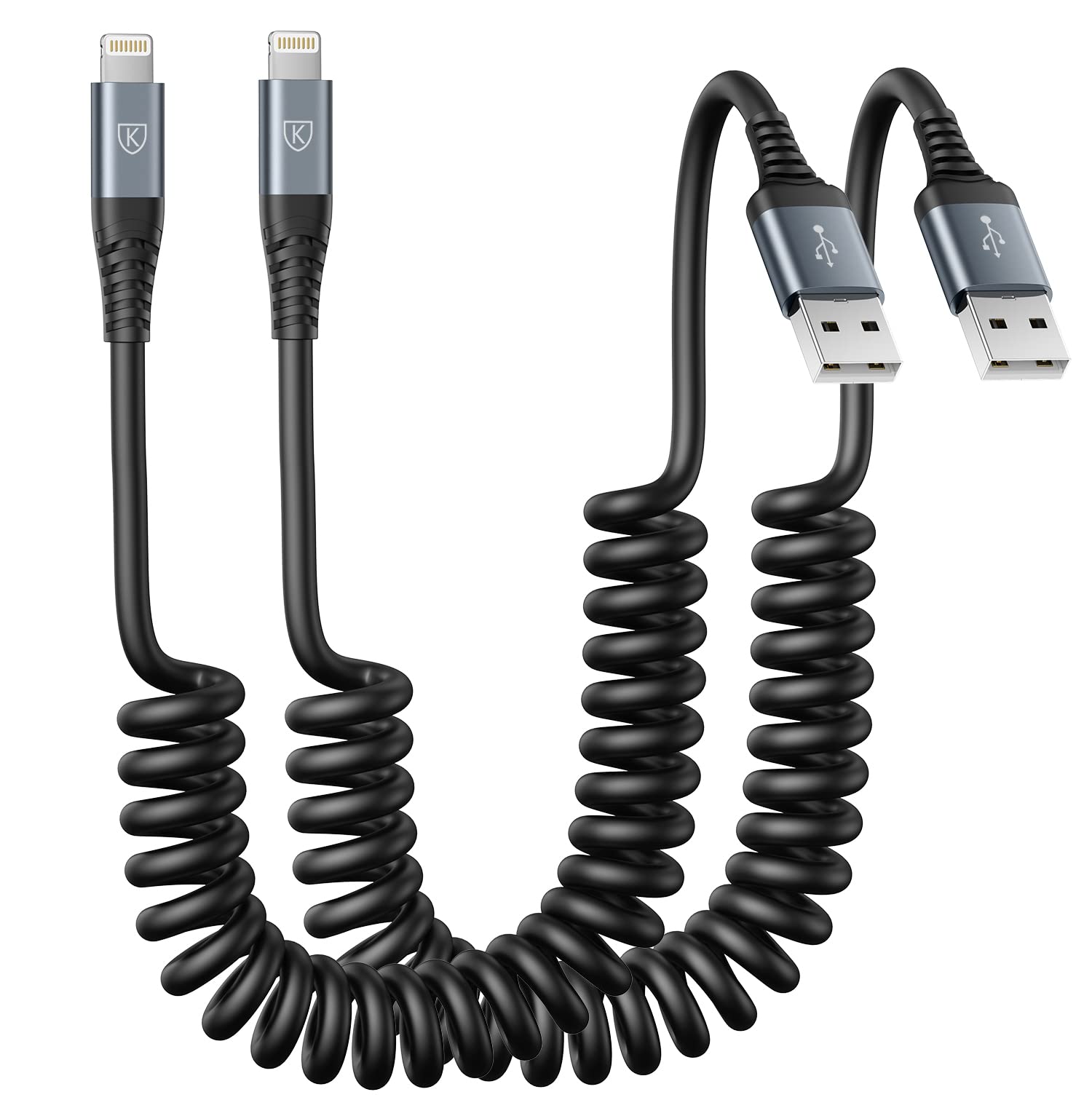 Usb C To Lightning Cable 3Ft 2Pack, Coiled Iphone Charger Fast Charging For Car [Apple Mfi Certified] Short Usbc Iphone Cord Compatible With Iphone14/13/12/11 Pro Max/Xs Max/8/Plus/Ipad/Carplay