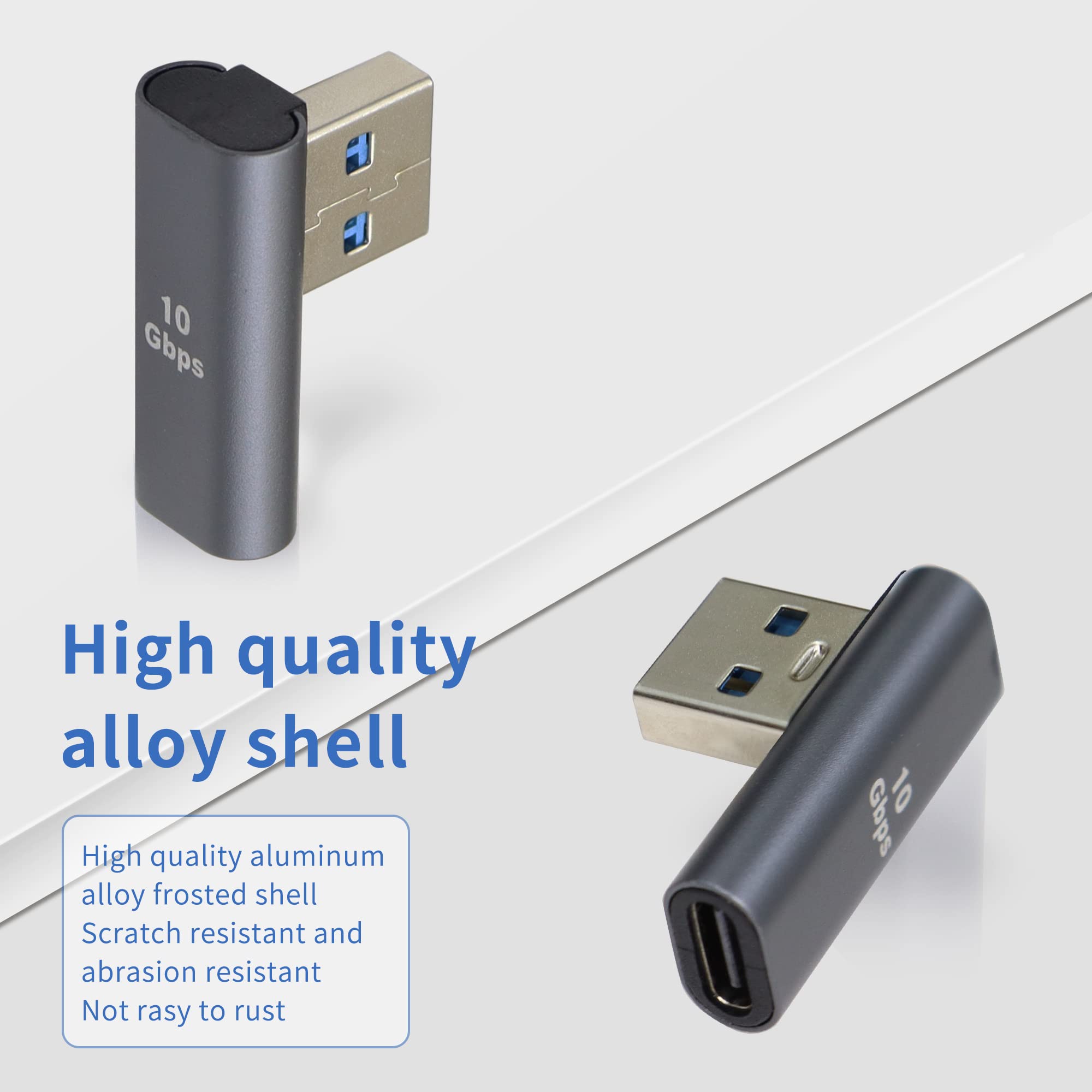 Qianrenon 90Usb 3.1 To Usb C Adapter Usb A Male To Type C Female Right Angle Coupler 10Gbps Otg Data Transfer Converter Connecto