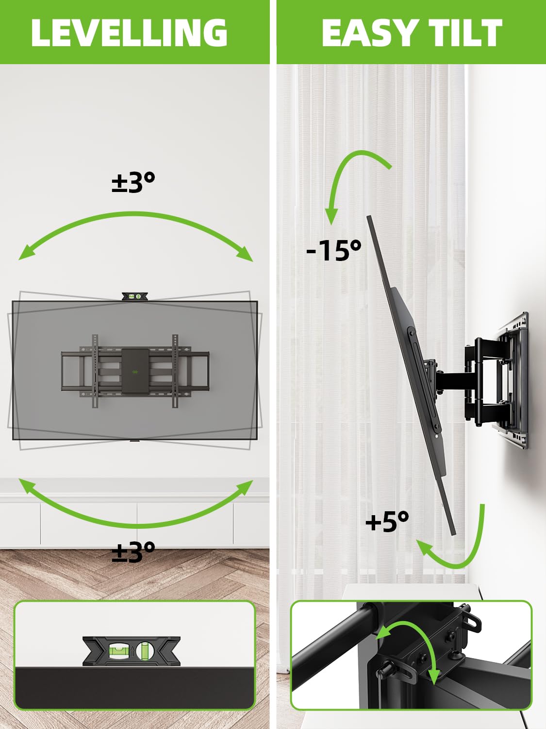 Usx Mount Full Motion Tv Wall Mount For Most 50 90 Inch Tvs Up To 150 Lbs, Wall Mount Tv Bracket With Dual Articulating Arms, Sw
