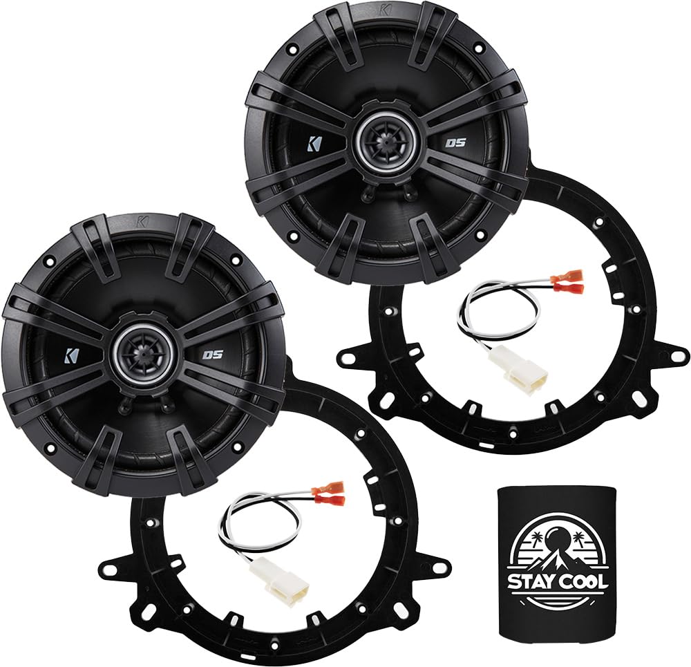 KICKER Rear Door 6.5 Speakers Kit for Toyota Tundra 2014-2018 Upgrade Kit - Pair of DS Series 6 1/2 Inch Coaxial Speakers with A