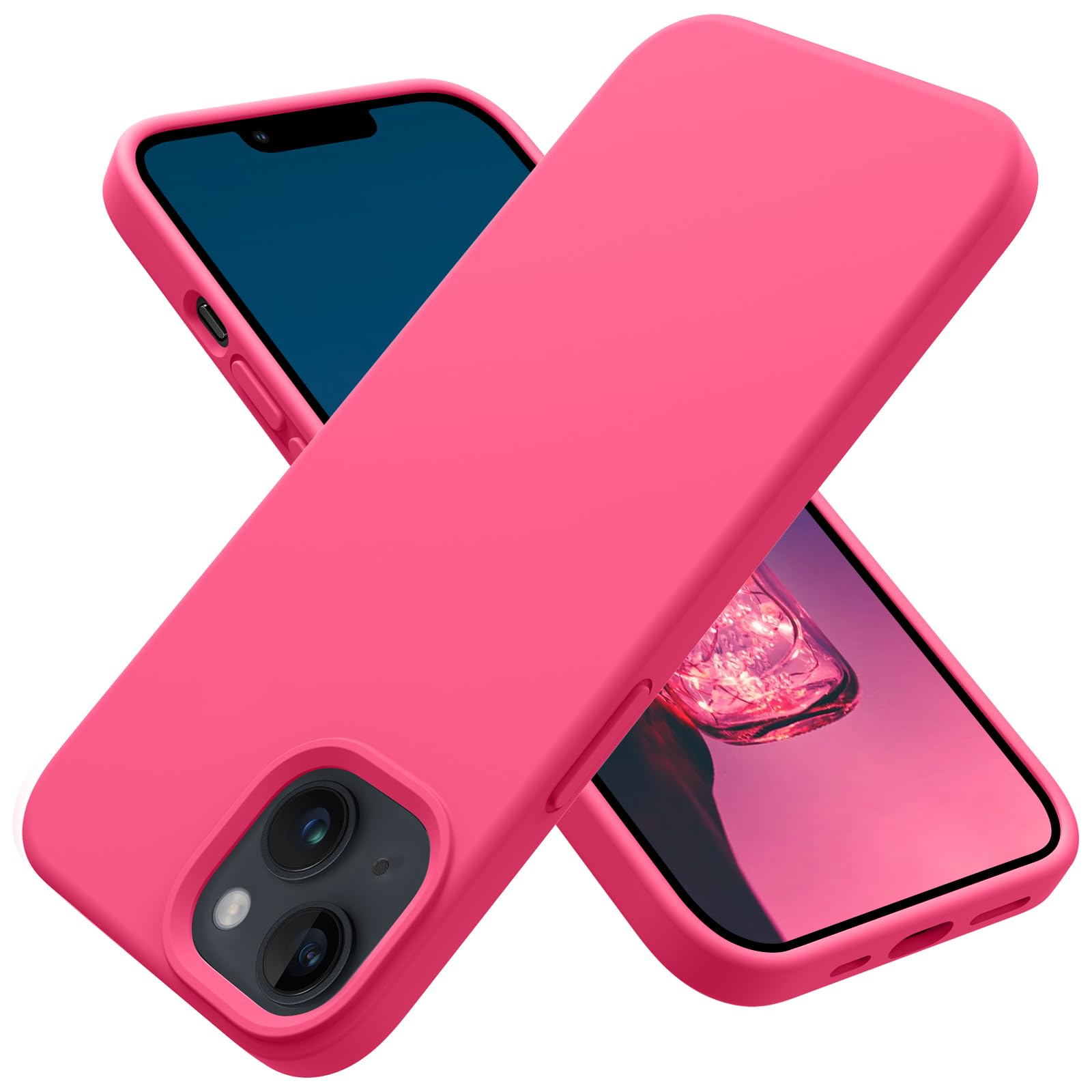 Otofly Designed For Iphone 13 Case, Silicone Shockproof Slim Thin Phone Case For Iphone 13 6.1 Inch (Hot Pink)