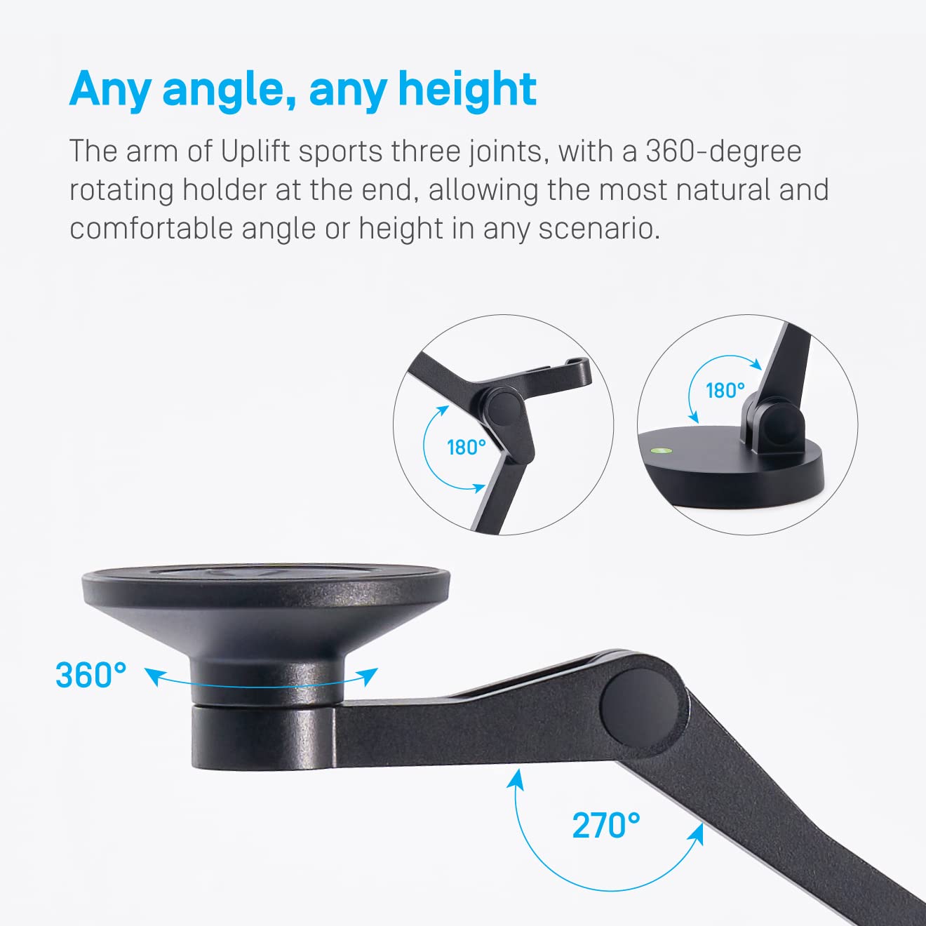 Ipevo Uplift Magnetic Multi-Angle Arm For Iphone 12 Series And Above, Multi-Jointed Phone Holder For Video Calls, Multi-Screen W