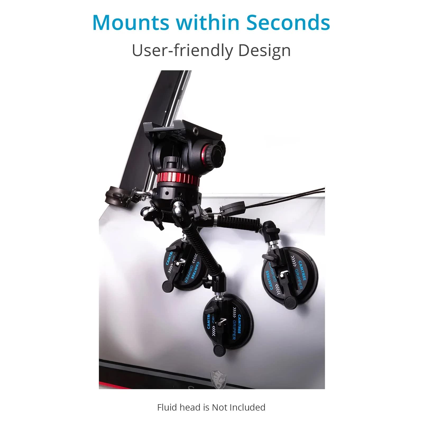 Camtree Professional Gripper Campod Car Mount Stabilizer W Black Triple Vacuum Suction Cup. For Dslr Video Camera Up To 20Kg/44L