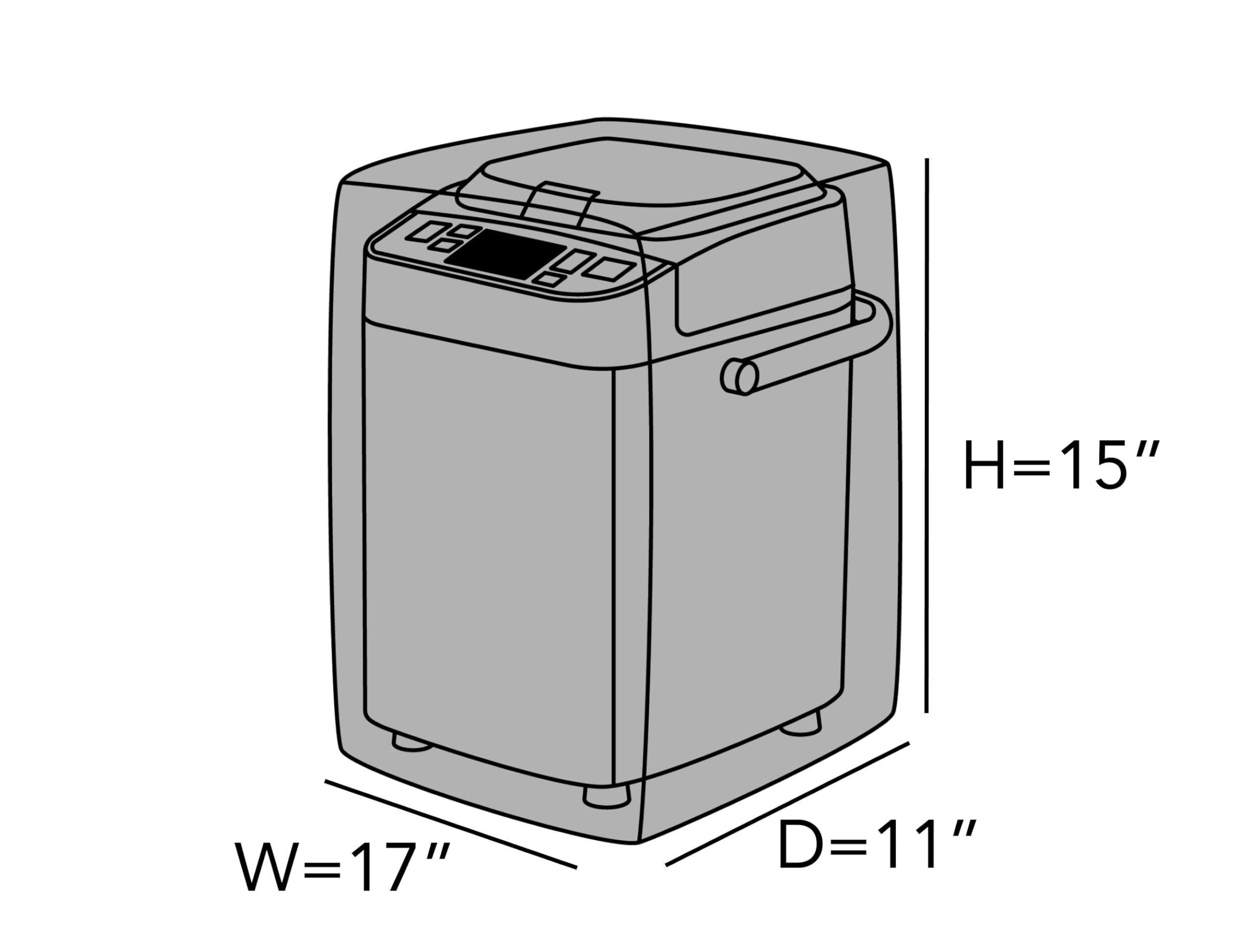 Covermates Keepsakes  Bread Maker Cover  Dust Protection - Stain Resistant - Washable  Appliance Cover, Slate