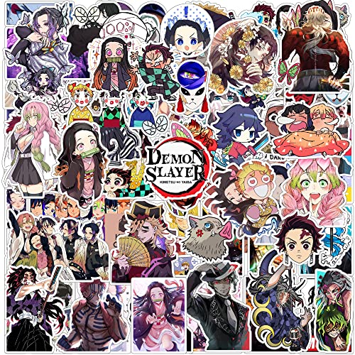 Thepaper9Store Vinyl Pack Of 85+ Demon Slayer Stickers For Laptop, Phone Case, Guitar, Bike, Pc, Scrapbook Etc. Waterproof Gloss
