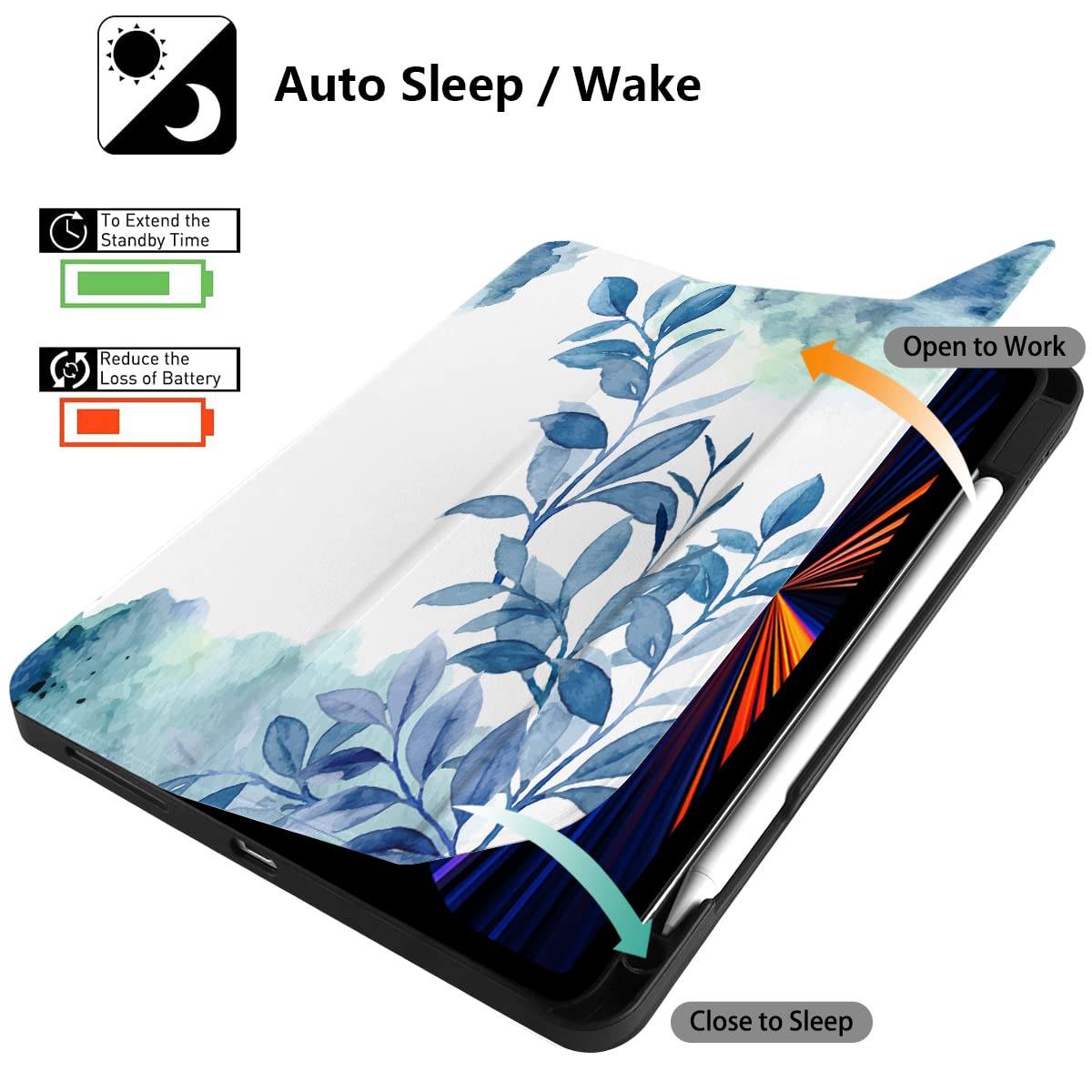 Dongke Case For Ipad Air 11 Inch M2 2024 & Ipad Air 5Th/4Th Gen 2022 2020 10.9 Inch With Pencil Holder, Ultra Thin Soft Tpu Back