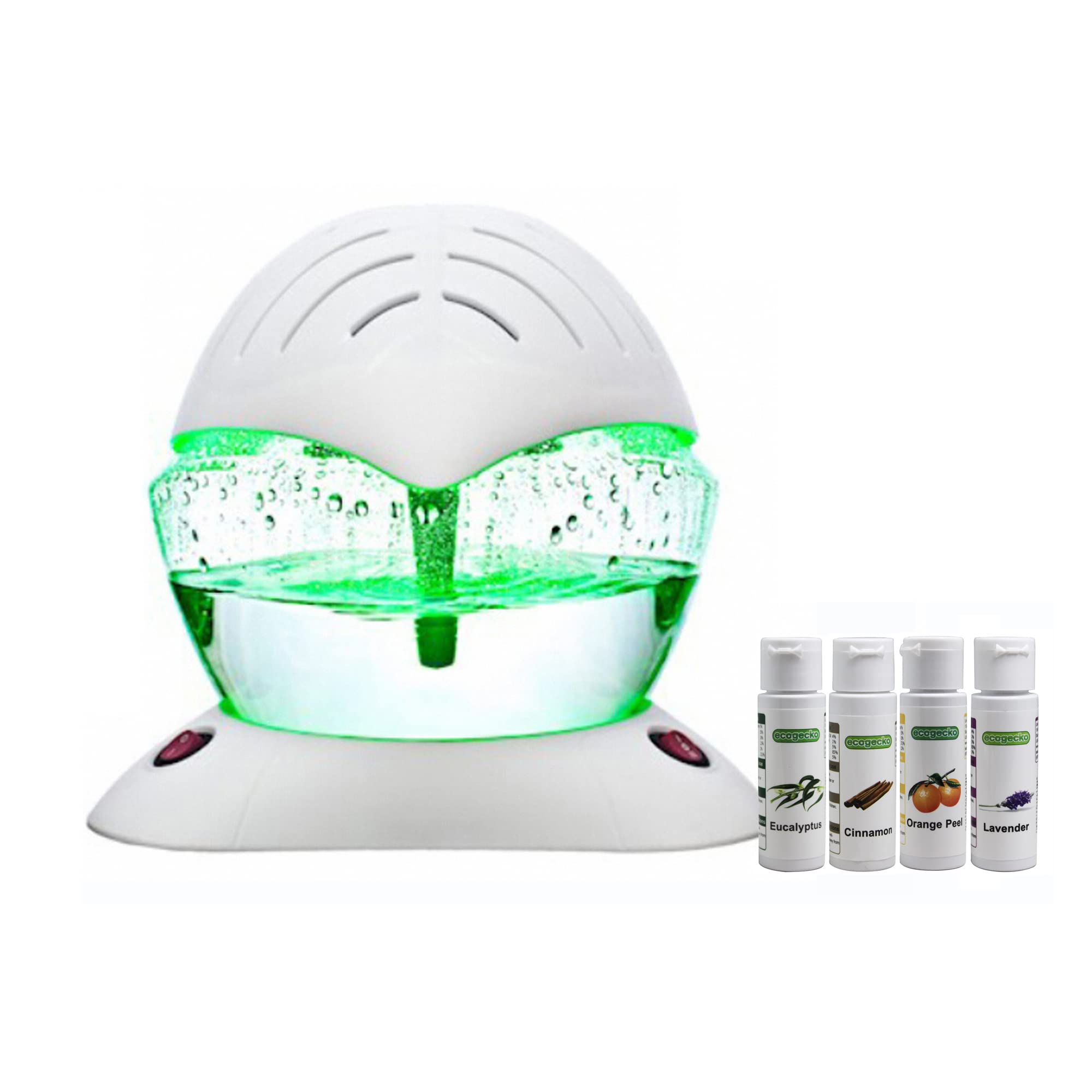 Ecogecko Color Wheel Air Cleaner, Humidifier, Revitalizer With 12 Led 7 Color Lights  Plus Lavender, Orange Peel, Cinnamon And E